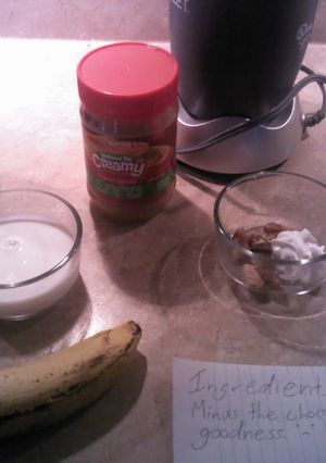 A picture of Chocolate Peanut Buttery Shake of Ultra Magicalness.