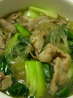 A picture of A Really Cheap Dish With Bok Choy and Pork.