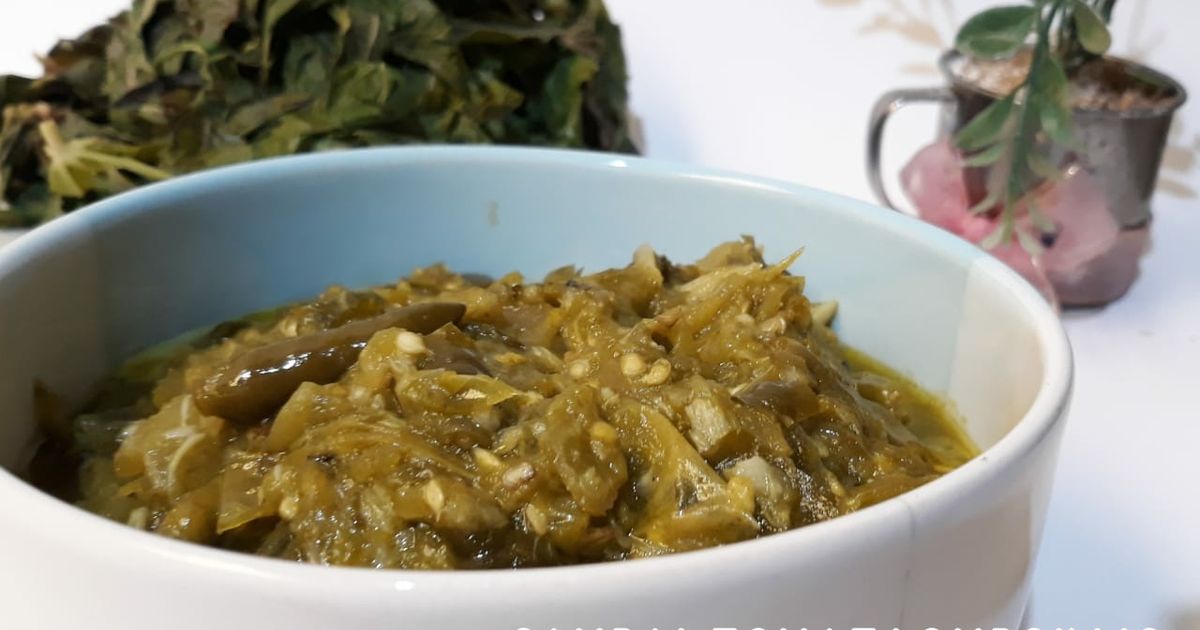 Sambal tomat lombok ijo / sambal ijo masakan padang ala-ala
