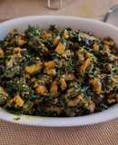 Fenugreek leaves and brinjals stir-fry (Methi ringan nu shak)
