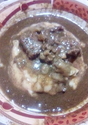 صورة لوصفة ملوخية بالعصيدة