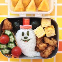 A picture of A Bento for a Kindergartener (Halloween Mickey Mouse).