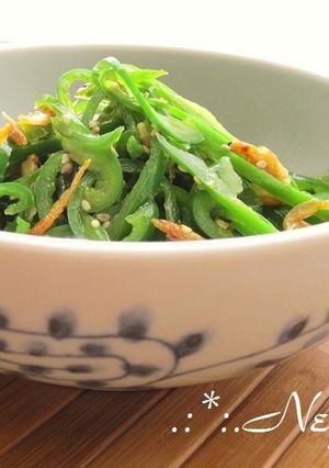 A picture of Bell Pepper and Sakura Shrimp in Oyster Sauce.
