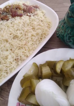 عکسی از دستور چلو گوشت با ماهیچه