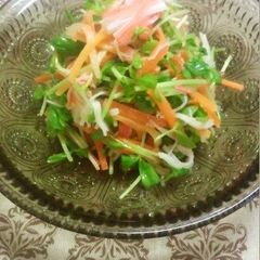 A picture of Pea Sprout & Carrot Salad.
