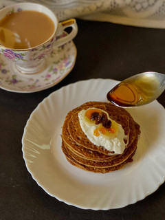 A picture of Buckwheat Protein Pancakes (Healthy breakfast).