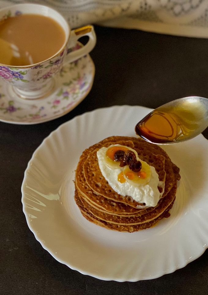 A picture of Buckwheat Protein Pancakes (Healthy breakfast).