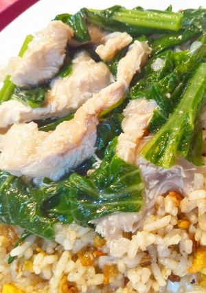 Foto resep Nasi Siram Ayam Cah Sawi