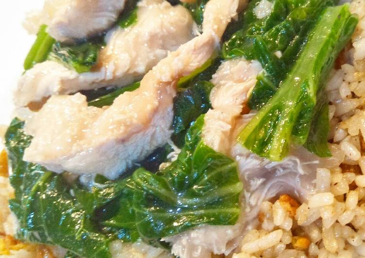 Nasi Siram Ayam Cah Sawi