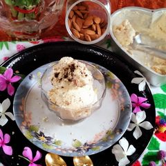 A picture of Butterscotch ice cream with jaggery and milkmaid (Homemade ice cream).