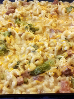 A picture of Cheesy Ham Alfredo Casserole.