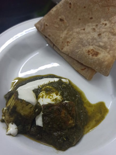 A picture of Palak paneer.