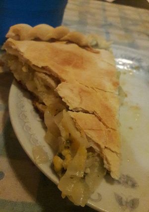 Una foto de Tarta de cebolla y queso