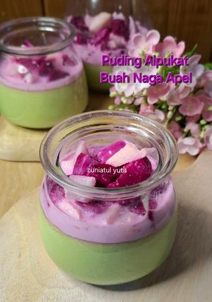 Foto resep Puding Alpukat Buah Naga Apel
