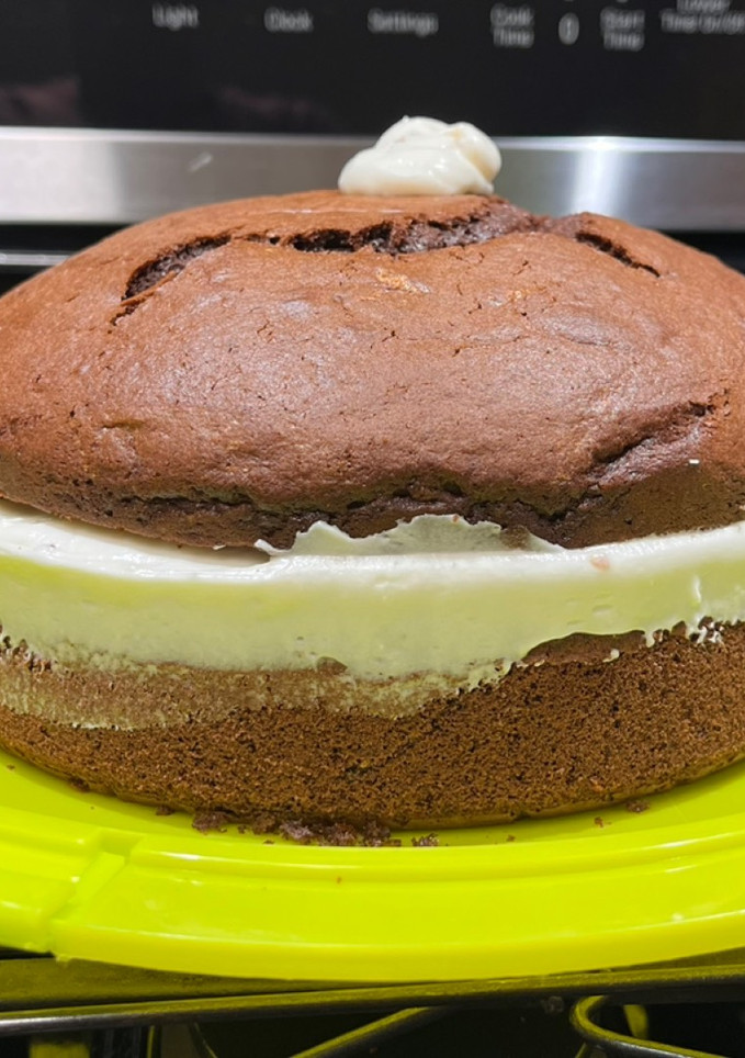A picture of Lickity-Split Cocoa Cake with Cream Cheese Frosting.