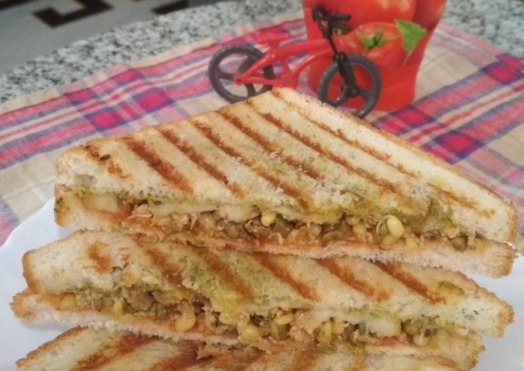 Simple Way to Make Tasty Moong sprout grilled sandwitch