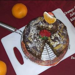 A picture of Orange And Choco Zebra Cake Without Oven.