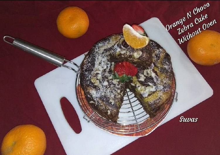 How to Make Any-night-of-the-week Orange And Choco Zebra Cake Without Oven
