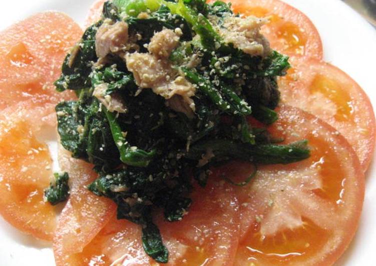 Easiest Way to Prepare Perfect Spinach Tossed with Tuna and Sesame