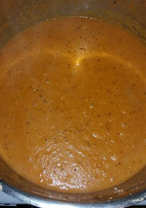 A picture of Fiona's lentil soup.
