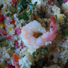 A picture of Fiesta Shrimp With Herbed Cous Cous.