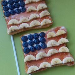 A picture of Vickys 'Star-Spangled Banner' Toast, 4th of July Kids Breakfast.
