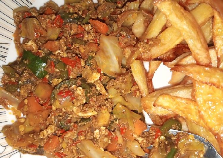 Recipe: Tasty Chips with egg n veggies sauce This is Secret Recipe  From My Kitchen !!