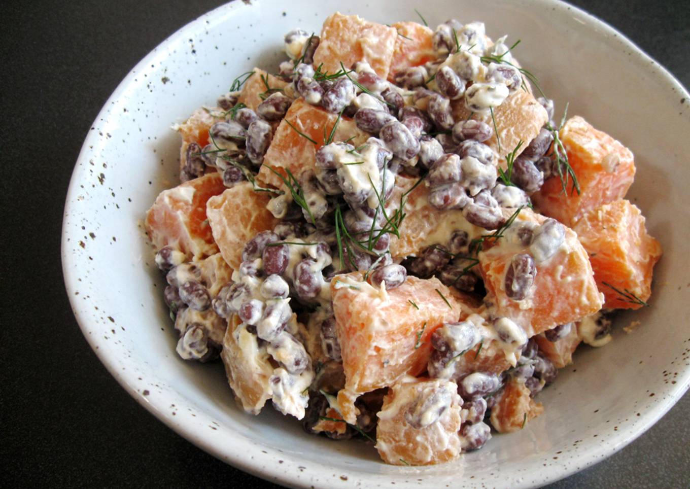 Azuki & Sweet Potato Sour Cream Salad