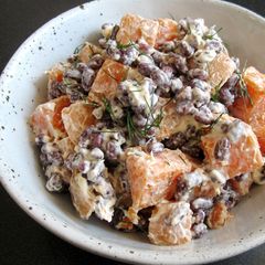 A picture of Azuki & Sweet Potato Sour Cream Salad.