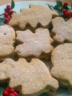 A picture of Vickys Maple Pecan Autumn Leaf Sandwich Cookies GF DF EF SF.