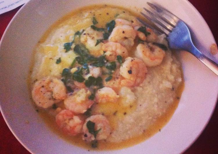 Easiest Way to Prepare Quick Lemon- Garlic Shrimp and Grits