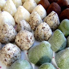 A picture of Honey Milk Caramels (with different flavor variations).