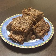 A picture of Peanut butter coconut rice crispy treats.