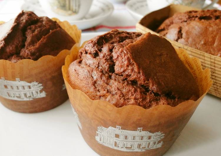 Recipe of Award-winning Delicately Sweet Chocolate Banana Muffins