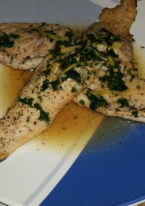 A picture of Seared Chicken Breast with Lemon Herb Pan Sauce.