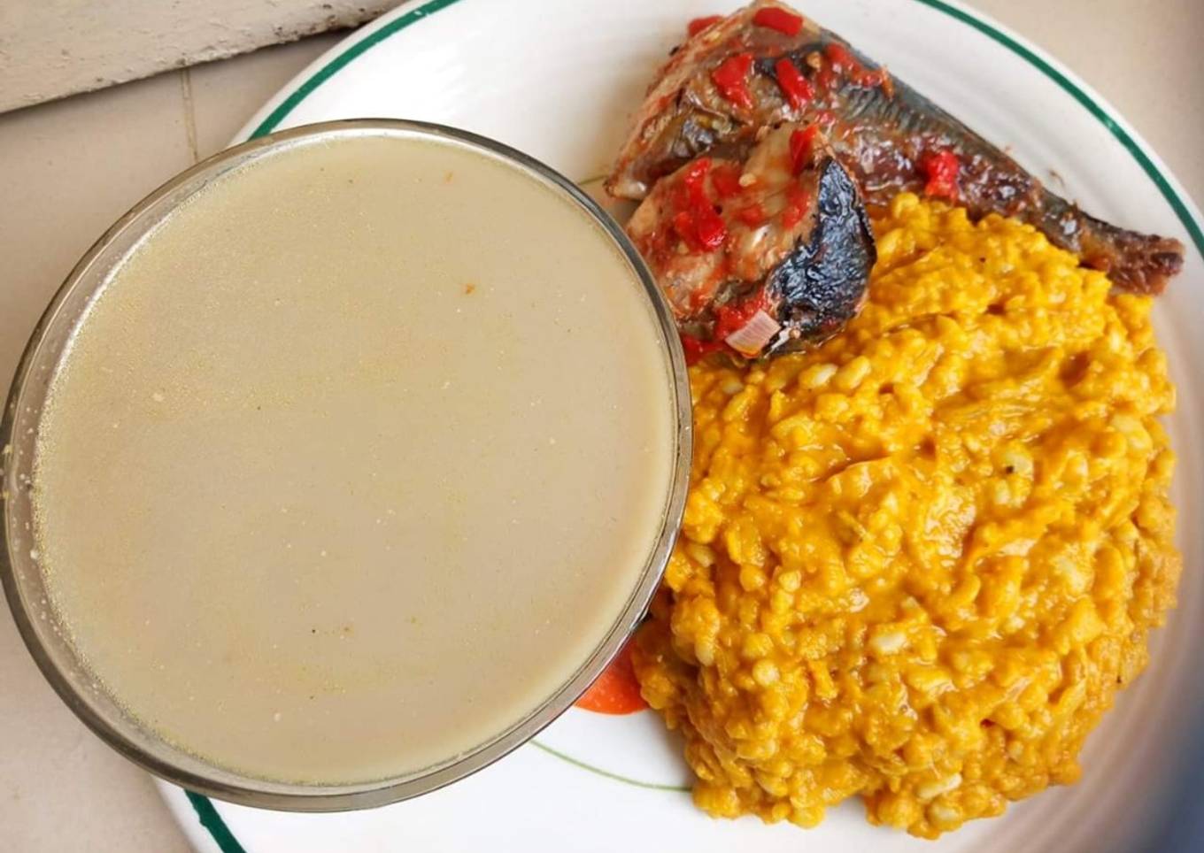 Ukwa with fried fish