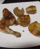 Contramuslos de pollo con patatas al grill doble con curry