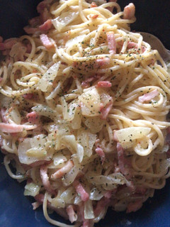 Una foto de Espaguetis a la carbonara