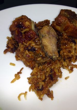 A picture of Baked Rice With Salted Fish.