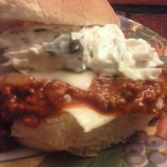 Brad's firecracker sloppy joes A picture of Brad's firecracker sloppy joes.