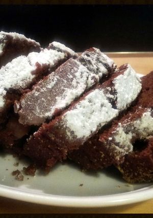 A picture of AMIEs CHOCOLATE and PEAR CAKE.