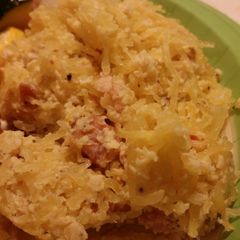 A picture of Baked Spaghetti Squash Carbonara.