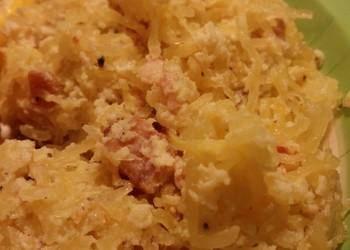 Easy Fast Cooking Baked Spaghetti Squash Carbonara Practical Delicious Easy Fast Cooking Baked Spaghetti Squash Carbonara Practical Delicious