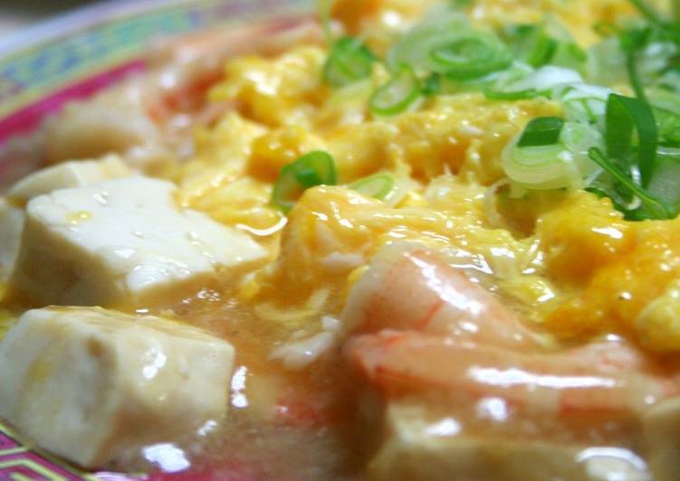 Recipe of Any-night-of-the-week Light and Fluffy Egg with Shrimp and Tofu