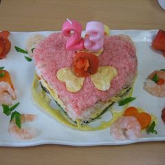 Sushi Cake for Celebratory Events A picture of Sushi Cake for Celebratory Events.