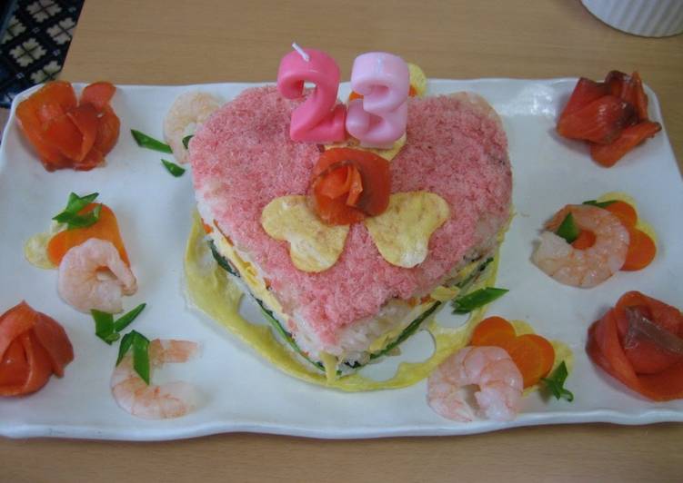 Recipe: Appetizing Sushi Cake for Celebratory Events