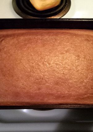 A picture of butter mochi.