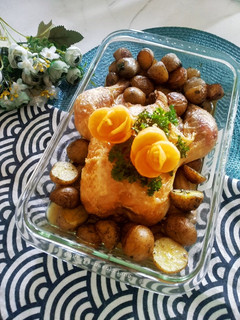 Foto resep Simple Roasted Chicken with Roasted Potato