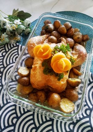 Foto resep Simple Roasted Chicken with Roasted Potato
