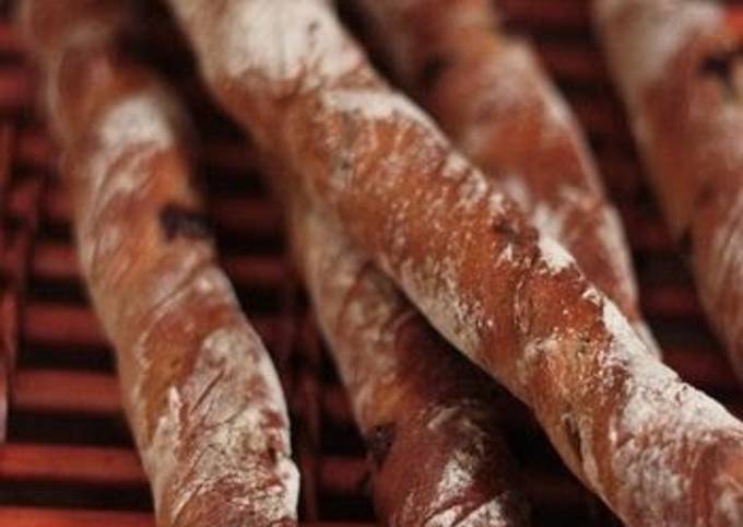 Recipe of Award-winning Chestnut Chocolate Sticks Using Homemade Sourdough Starter